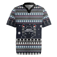 Skeleton Merry Creepmas Christmas Rugby Jersey Xmas Holiday Patterns - Wonder Print Shop