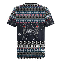 Skeleton Merry Creepmas Christmas Rugby Jersey Xmas Holiday Patterns - Wonder Print Shop