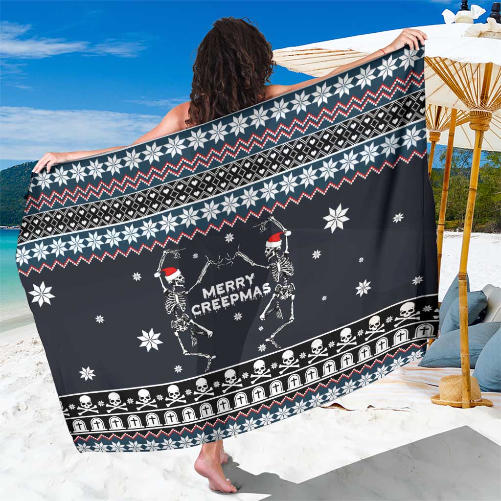 Skeleton Merry Creepmas Christmas Sarong Xmas Holiday Patterns - Wonder Print Shop