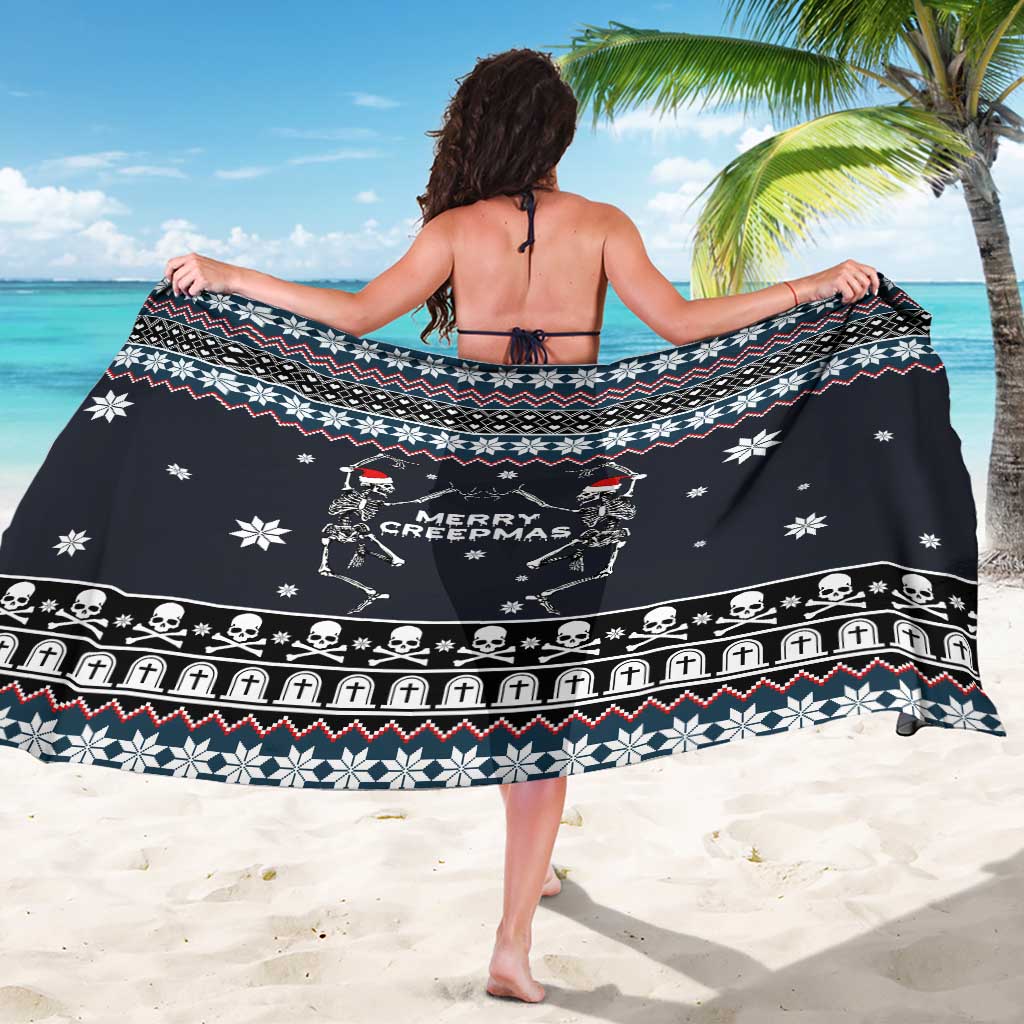 Skeleton Merry Creepmas Christmas Sarong Xmas Holiday Patterns - Wonder Print Shop