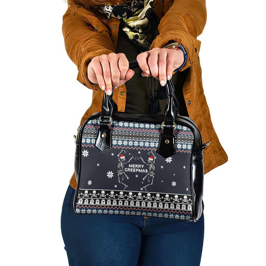 Skeleton Merry Creepmas Christmas Shoulder Handbag Xmas Holiday Patterns - Wonder Print Shop