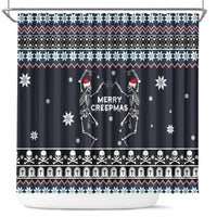 Skeleton Merry Creepmas Christmas Shower Curtain Xmas Holiday Patterns - Wonder Print Shop