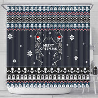 Skeleton Merry Creepmas Christmas Shower Curtain Xmas Holiday Patterns - Wonder Print Shop