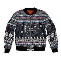 Skeleton Merry Creepmas Christmas Sleeve Zip Bomber Jacket Xmas Holiday Patterns - Wonder Print Shop
