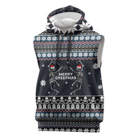Skeleton Merry Creepmas Christmas Sleeveless Hoodie Xmas Holiday Patterns - Wonder Print Shop