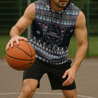 Skeleton Merry Creepmas Christmas Sleeveless Hoodie Xmas Holiday Patterns - Wonder Print Shop