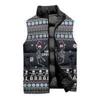 Skeleton Merry Creepmas Christmas Sleeveless Puffer Jacket Xmas Holiday Patterns - Wonder Print Shop