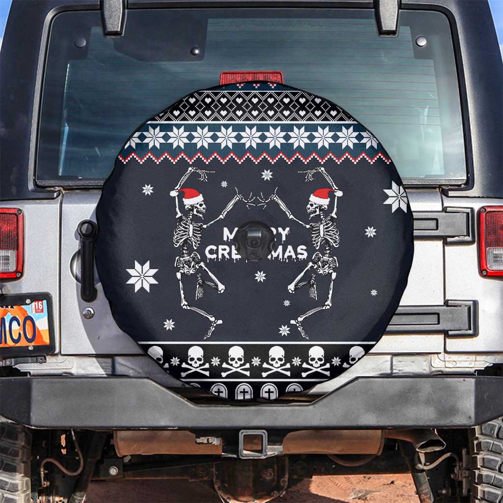 Skeleton Merry Creepmas Christmas Spare Tire Cover Xmas Holiday Patterns - Wonder Print Shop