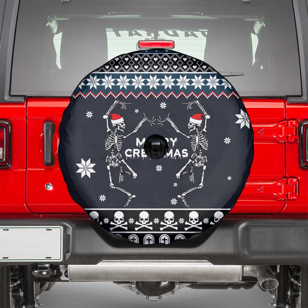 Skeleton Merry Creepmas Christmas Spare Tire Cover Xmas Holiday Patterns - Wonder Print Shop