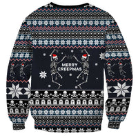 Skeleton Merry Creepmas Christmas Sweatshirt Xmas Holiday Patterns - Wonder Print Shop
