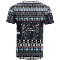 Skeleton Merry Creepmas Christmas T Shirt Xmas Holiday Patterns - Wonder Print Shop
