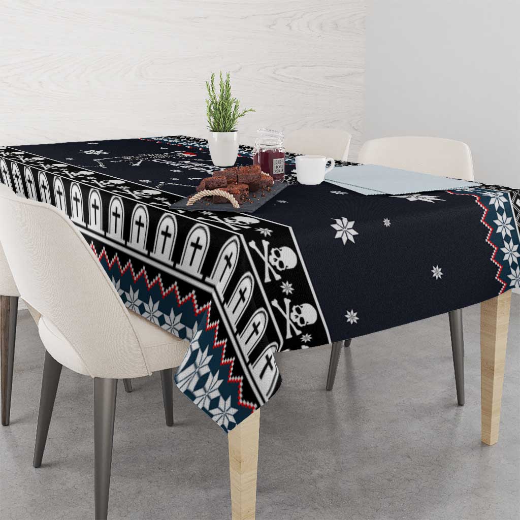 Skeleton Merry Creepmas Christmas Tablecloth Xmas Holiday Patterns - Wonder Print Shop
