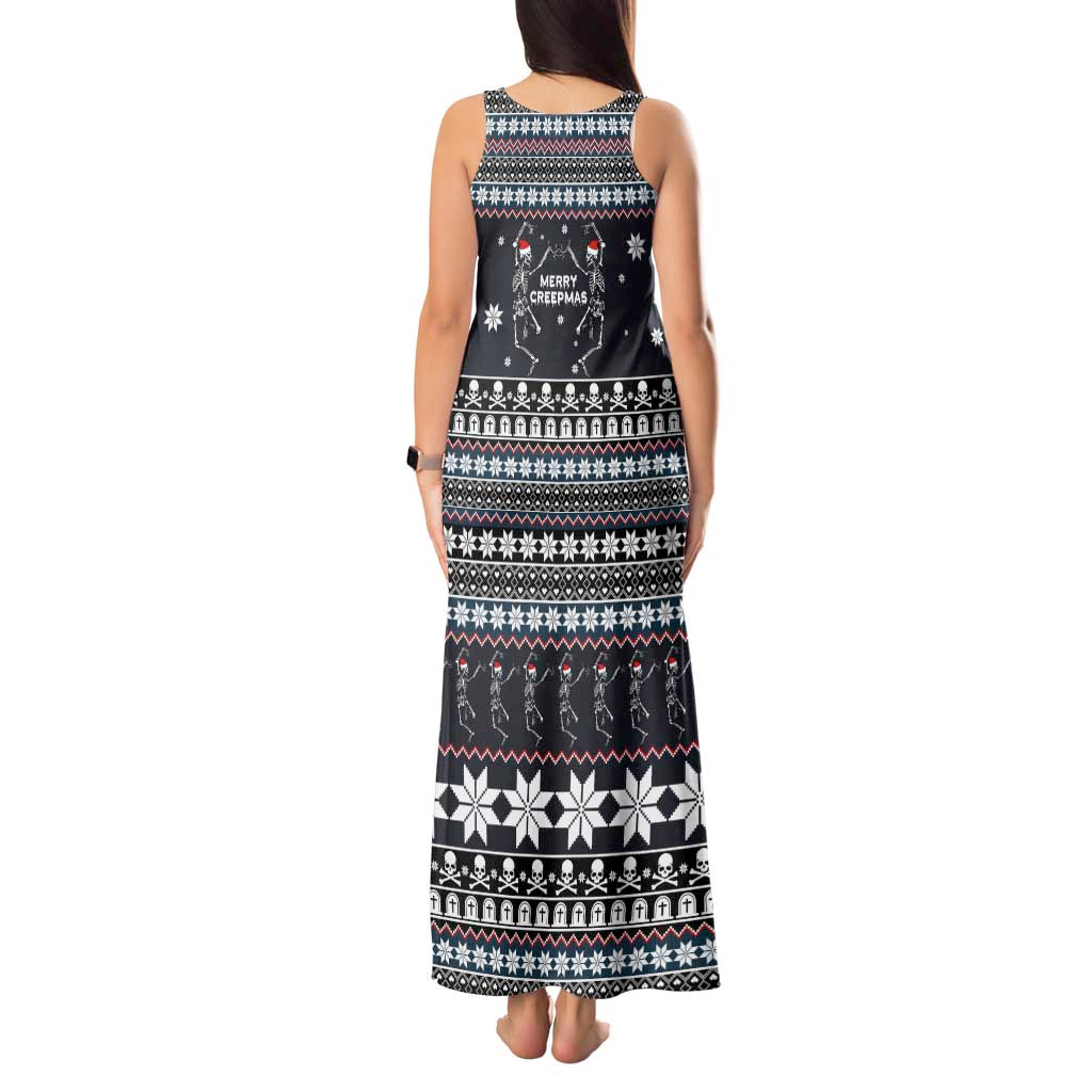 Skeleton Merry Creepmas Christmas Tank Maxi Dress Xmas Holiday Patterns - Wonder Print Shop