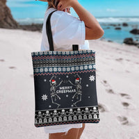 Skeleton Merry Creepmas Christmas Tote Bag Xmas Holiday Patterns - Wonder Print Shop