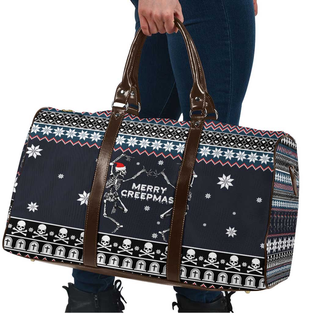 Skeleton Merry Creepmas Christmas Travel Bag Xmas Holiday Patterns - Wonder Print Shop