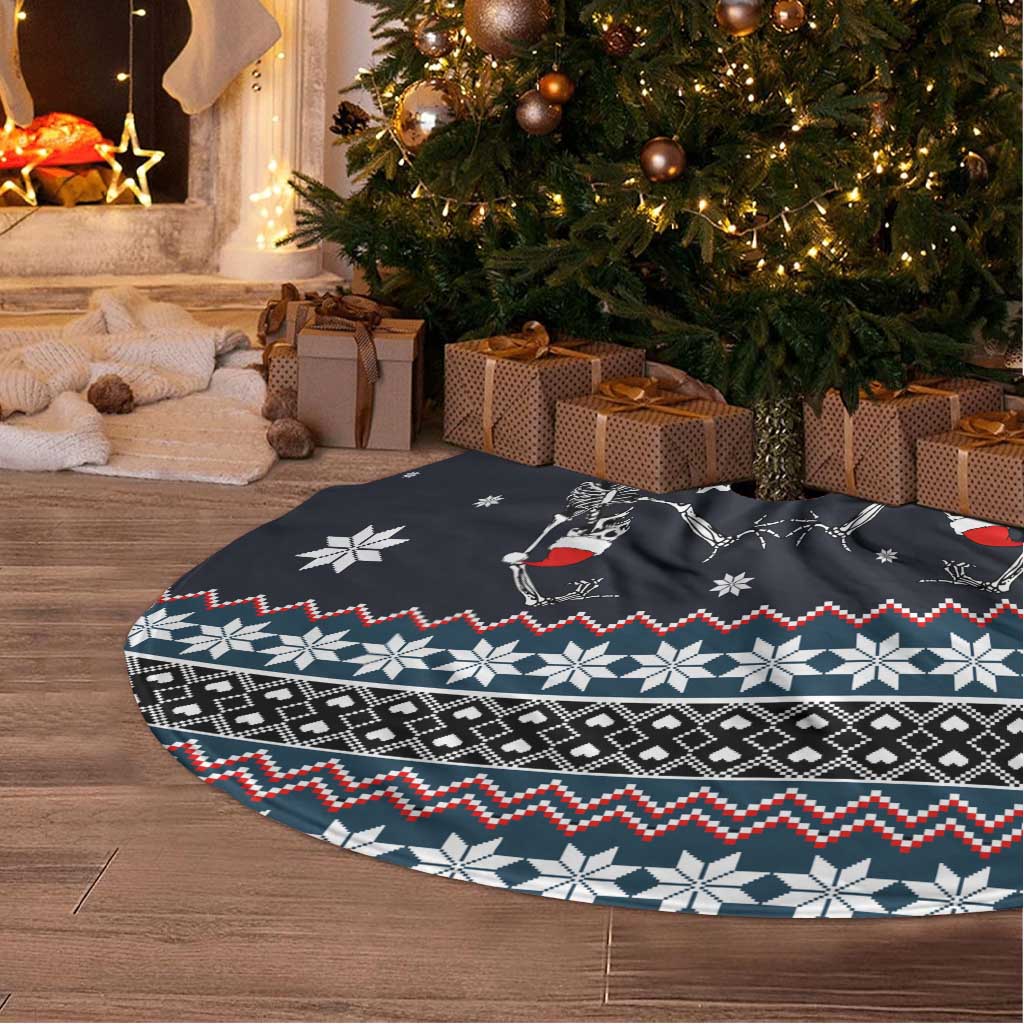 Skeleton Merry Creepmas Christmas Tree Skirt Xmas Holiday Patterns - Wonder Print Shop