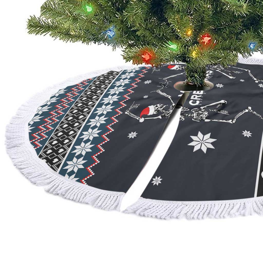 Skeleton Merry Creepmas Christmas Tree Skirt Xmas Holiday Patterns - Wonder Print Shop