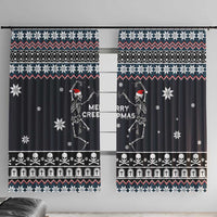 Skeleton Merry Creepmas Christmas Window Curtain Xmas Holiday Patterns - Wonder Print Shop