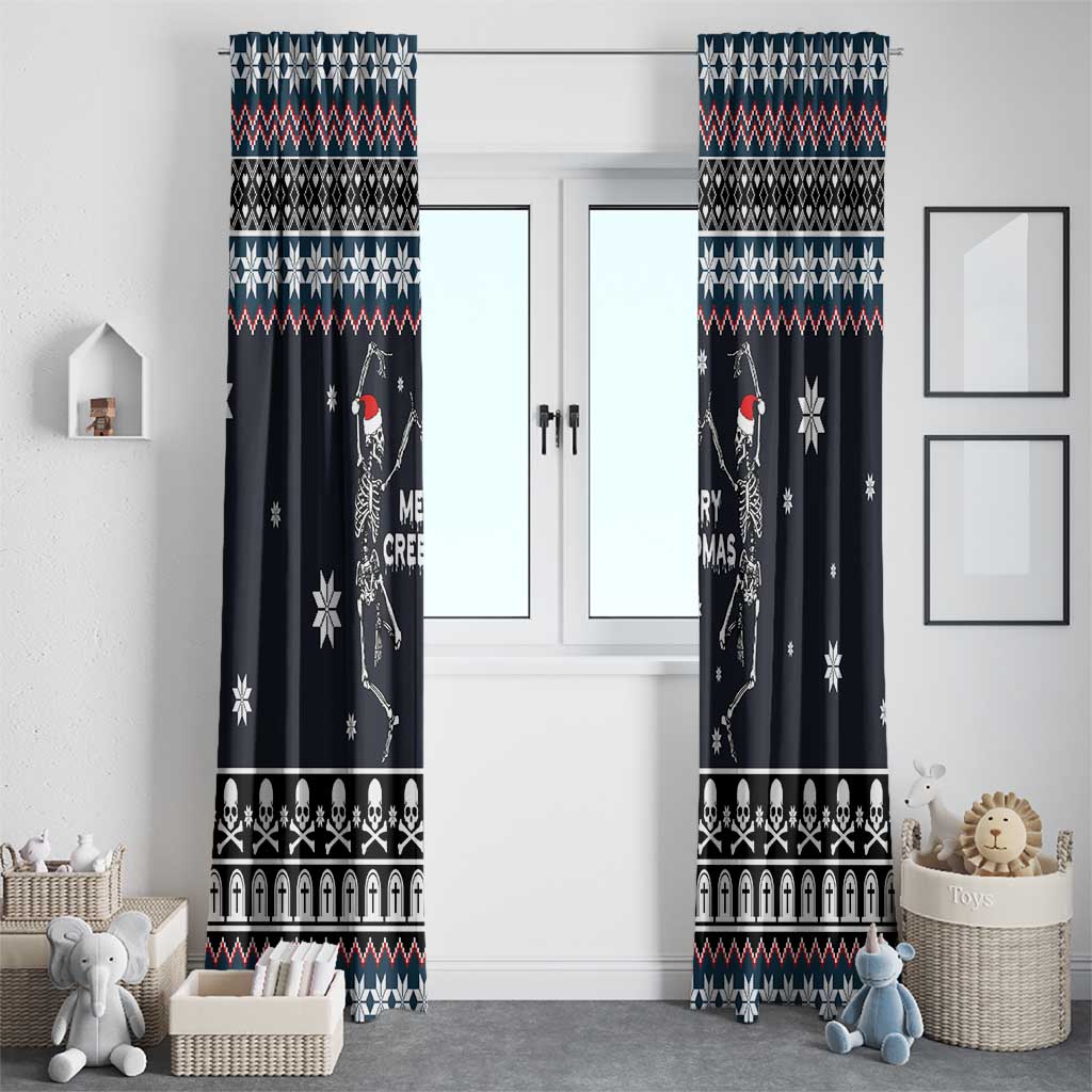 Skeleton Merry Creepmas Christmas Window Curtain Xmas Holiday Patterns - Wonder Print Shop