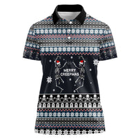Skeleton Merry Creepmas Christmas Women Polo Shirt Xmas Holiday Patterns - Wonder Print Shop