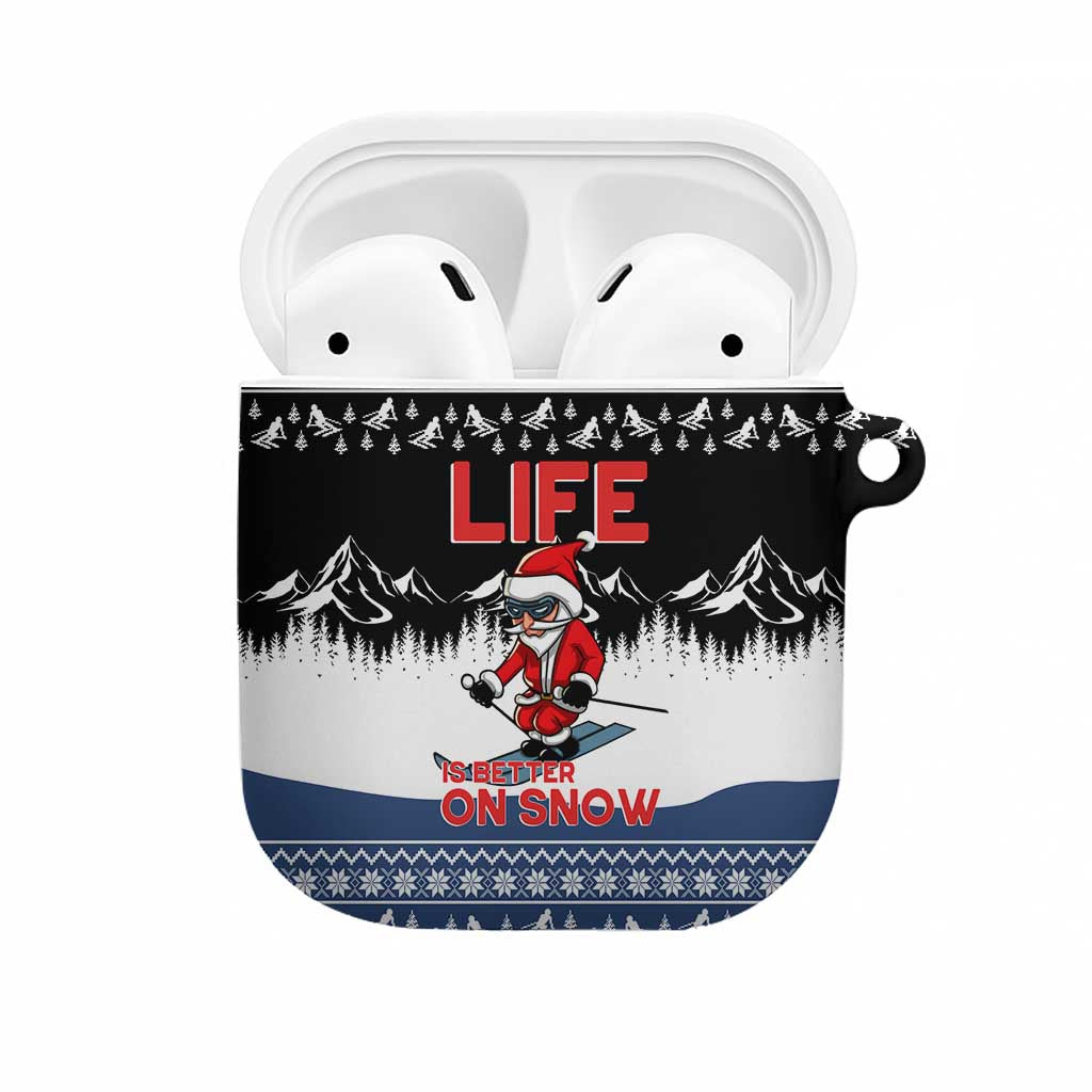 Skiing Life Is Better On Snow Christmas AirPods Case Xmas Holiday Patterns - Wonder Print Shop