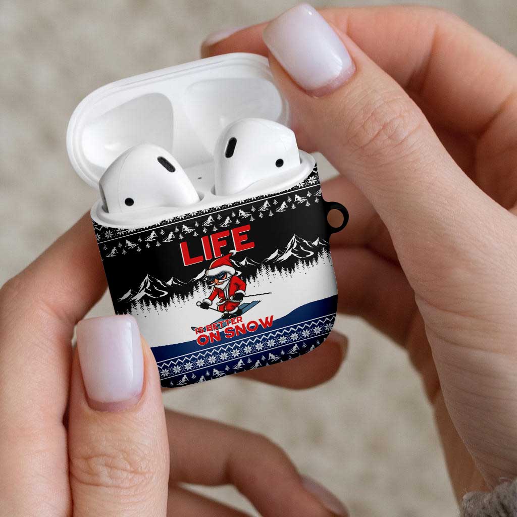 Skiing Life Is Better On Snow Christmas AirPods Case Xmas Holiday Patterns - Wonder Print Shop