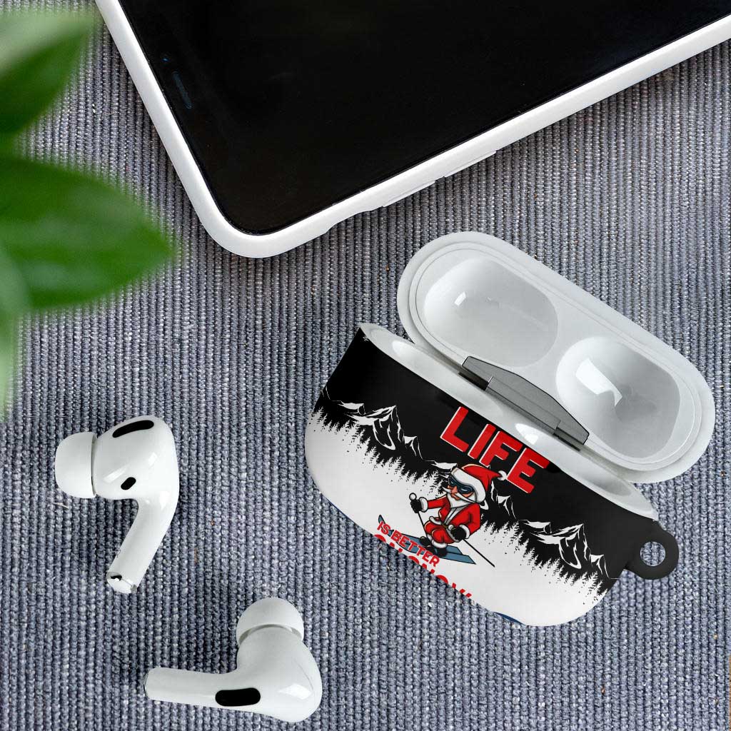 Skiing Life Is Better On Snow Christmas AirPods Case Xmas Holiday Patterns - Wonder Print Shop