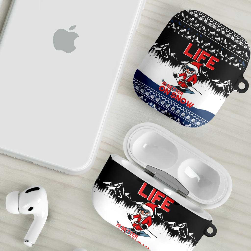 Skiing Life Is Better On Snow Christmas AirPods Case Xmas Holiday Patterns - Wonder Print Shop