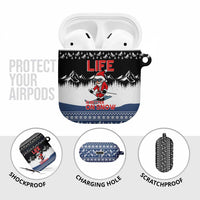 Skiing Life Is Better On Snow Christmas AirPods Case Xmas Holiday Patterns - Wonder Print Shop