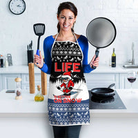 Skiing Life Is Better On Snow Christmas Apron Xmas Holiday Patterns - Wonder Print Shop