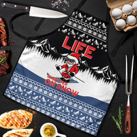 Skiing Life Is Better On Snow Christmas Apron Xmas Holiday Patterns - Wonder Print Shop