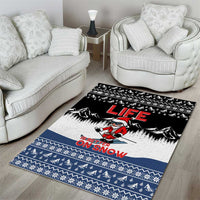 Skiing Life Is Better On Snow Christmas Area Rug Xmas Holiday Patterns - Wonder Print Shop
