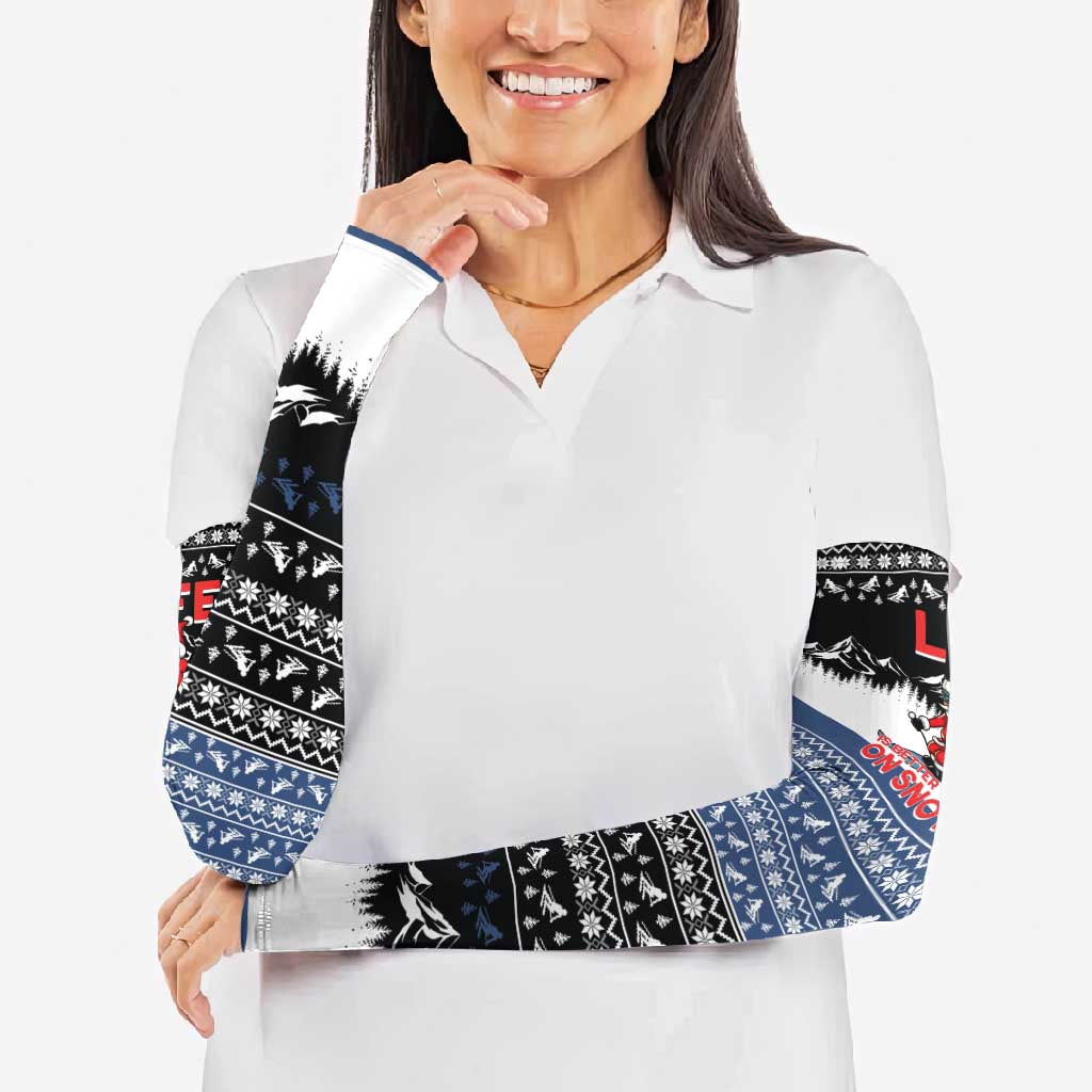 Skiing Life Is Better On Snow Christmas Arm Sleeves Xmas Holiday Patterns - Wonder Print Shop