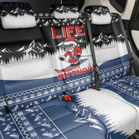 Skiing Life Is Better On Snow Christmas Back Car Seat Cover Xmas Holiday Patterns - Wonder Print Shop