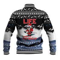 Skiing Life Is Better On Snow Christmas Baseball Jacket Xmas Holiday Patterns - Wonder Print Shop