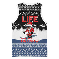 Skiing Life Is Better On Snow Christmas Basketball Jersey Xmas Holiday Patterns - Wonder Print Shop