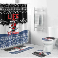 Skiing Life Is Better On Snow Christmas Bathroom Set Xmas Holiday Patterns - Wonder Print Shop