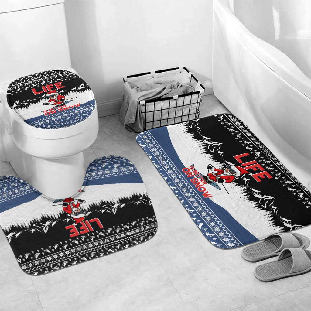 Skiing Life Is Better On Snow Christmas Bathroom Set Xmas Holiday Patterns - Wonder Print Shop