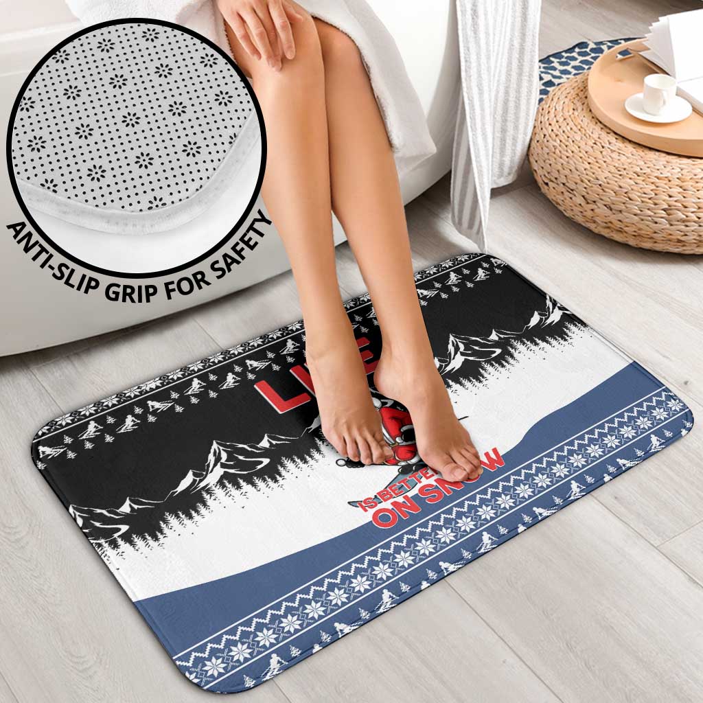 Skiing Life Is Better On Snow Christmas Bathroom Set Xmas Holiday Patterns - Wonder Print Shop