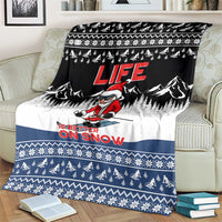 Skiing Life Is Better On Snow Christmas Blanket Xmas Holiday Patterns - Wonder Print Shop