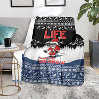 Skiing Life Is Better On Snow Christmas Blanket Xmas Holiday Patterns - Wonder Print Shop