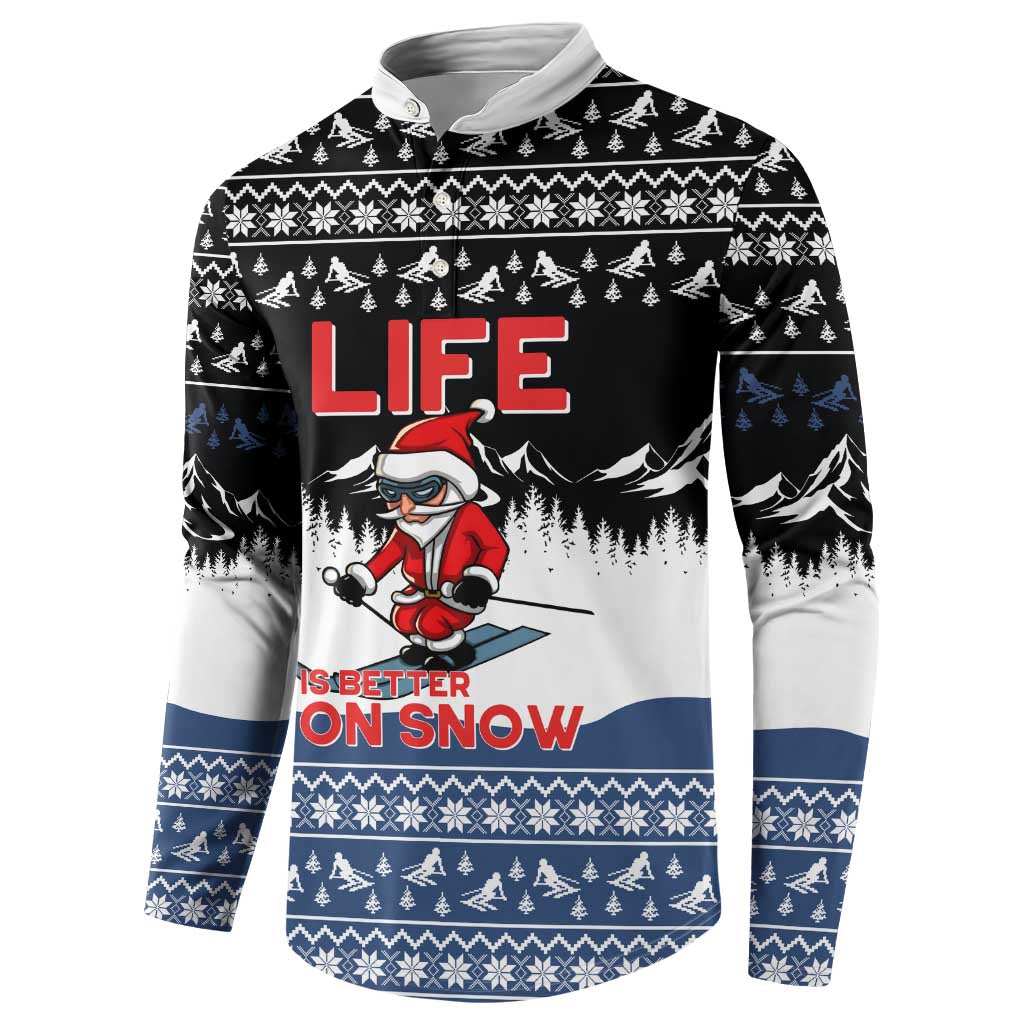 Skiing Life Is Better On Snow Christmas Button Sweatshirt Xmas Holiday Patterns - Wonder Print Shop