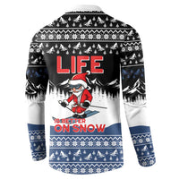 Skiing Life Is Better On Snow Christmas Button Sweatshirt Xmas Holiday Patterns - Wonder Print Shop