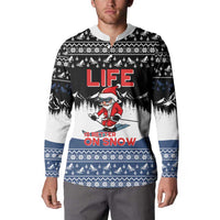 Skiing Life Is Better On Snow Christmas Button Sweatshirt Xmas Holiday Patterns - Wonder Print Shop