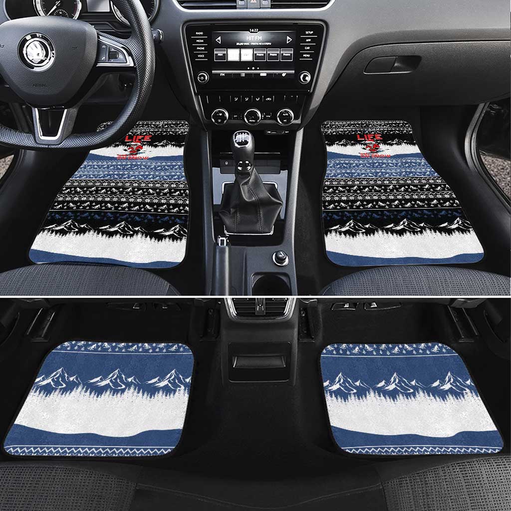 Skiing Life Is Better On Snow Christmas Car Mats Xmas Holiday Patterns - Wonder Print Shop