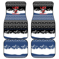 Skiing Life Is Better On Snow Christmas Car Mats Xmas Holiday Patterns - Wonder Print Shop