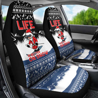 Skiing Life Is Better On Snow Christmas Car Seat Cover Xmas Holiday Patterns - Wonder Print Shop