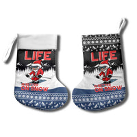 Skiing Life Is Better On Snow Christmas Stocking Xmas Holiday Patterns - Wonder Print Shop