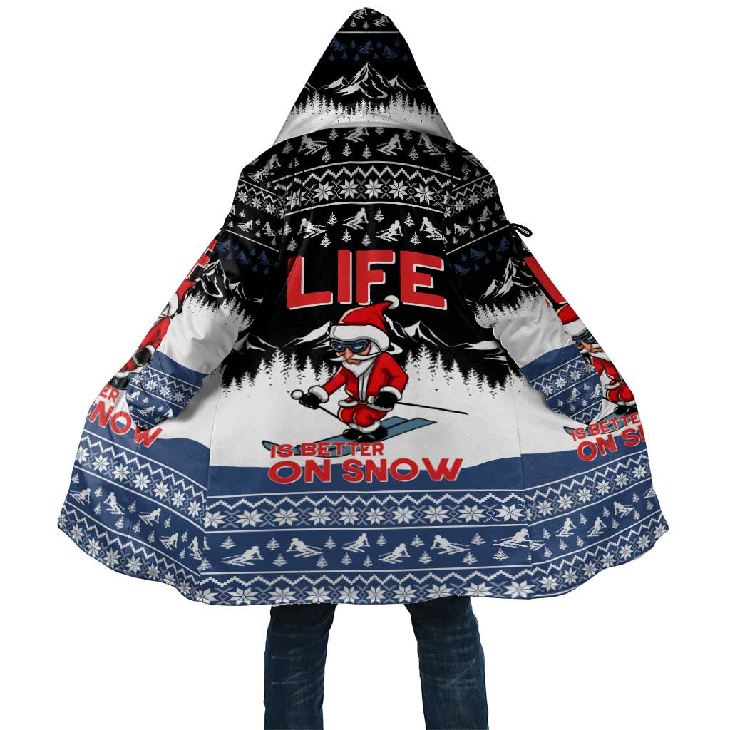 Skiing Life Is Better On Snow Christmas Cloak Xmas Holiday Patterns - Wonder Print Shop