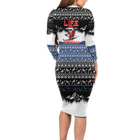 Skiing Life Is Better On Snow Christmas Family Matching Long Sleeve Bodycon Dress and Hawaiian Shirt Xmas Holiday Patterns - Wonder Print Shop